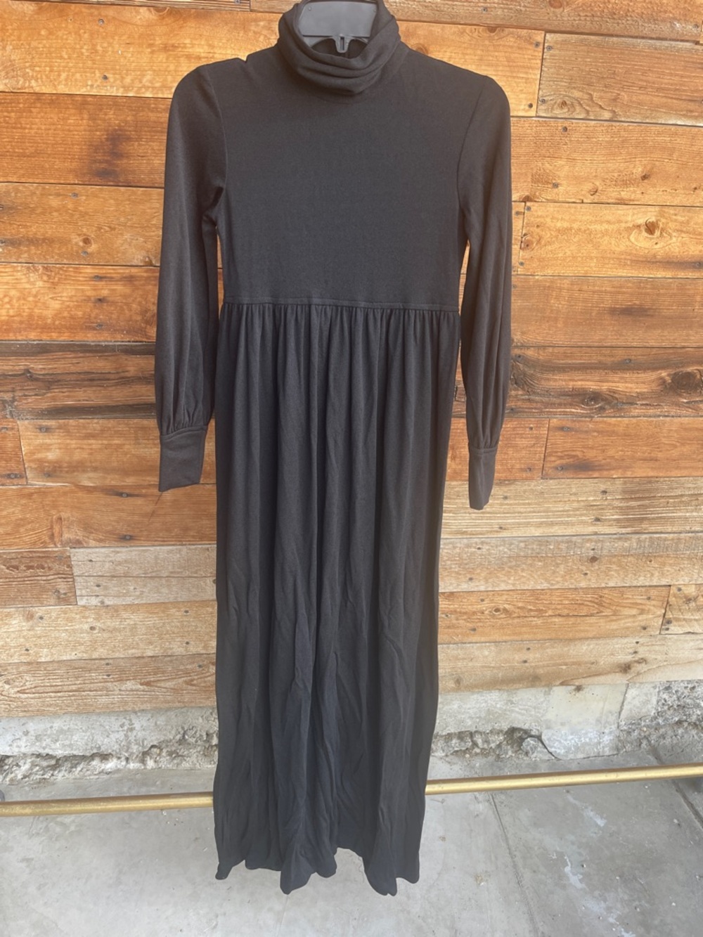 Vintage Black Turtleneck Maxi Dress
